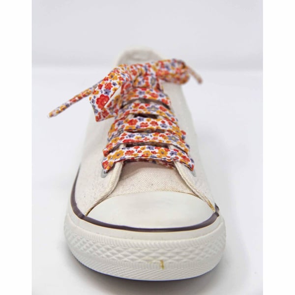 Orange floral Cotton Shoelaces