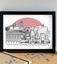 Los Angeles Skyline Travel Art Print - Image 1