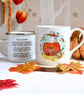 Personalised Autumn Pumpkin Dog Mug - "Jack-O'-Lantern" (Bone China or Enamel) - Image 1