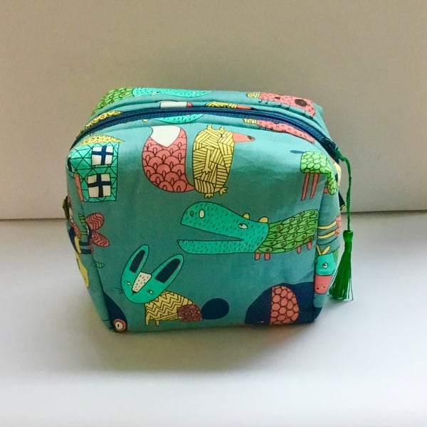 Quirky animal print makeup bag.