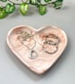 Blush Pink Marbled Heart Trinket Dish - Ceramic Style Jewellery Tray