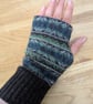 Patterned Shetland Wool Wrist Warmers Upcycled from recycled knitwear  - Image 4