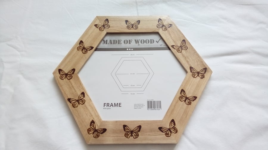 SALE - Hexagonal Butterfly Photo Frame