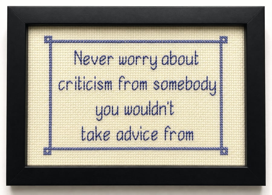 Framed cross stitch picture