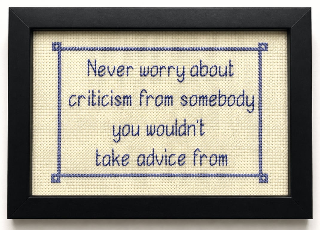 Framed cross stitch picture