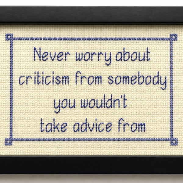 Framed cross stitch picture