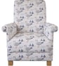 Fryetts Gulls Multi Fabric Adult Chair Armchair Coastal Beach Seaside Accent - Image 1