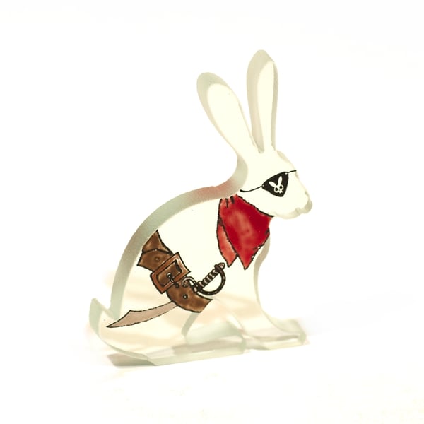 Pirate Hare Glass Sculpture
