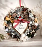 Woodland rustic Christmas wreath Scandinavian winter dried foraged wall hanging  - Image 9