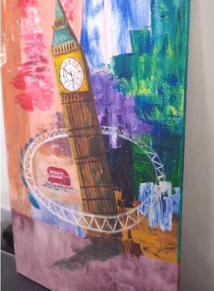 ORIGINAL Abstract Painting " LONDON" IMPRESSIONISM