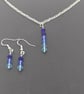 Preciosa Crystal Bracelet jewellery set - Blue ombre ( Necklace and Earrings)