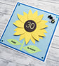 Sunflower and quilled bee birthday card - personalise to any age - Image 4