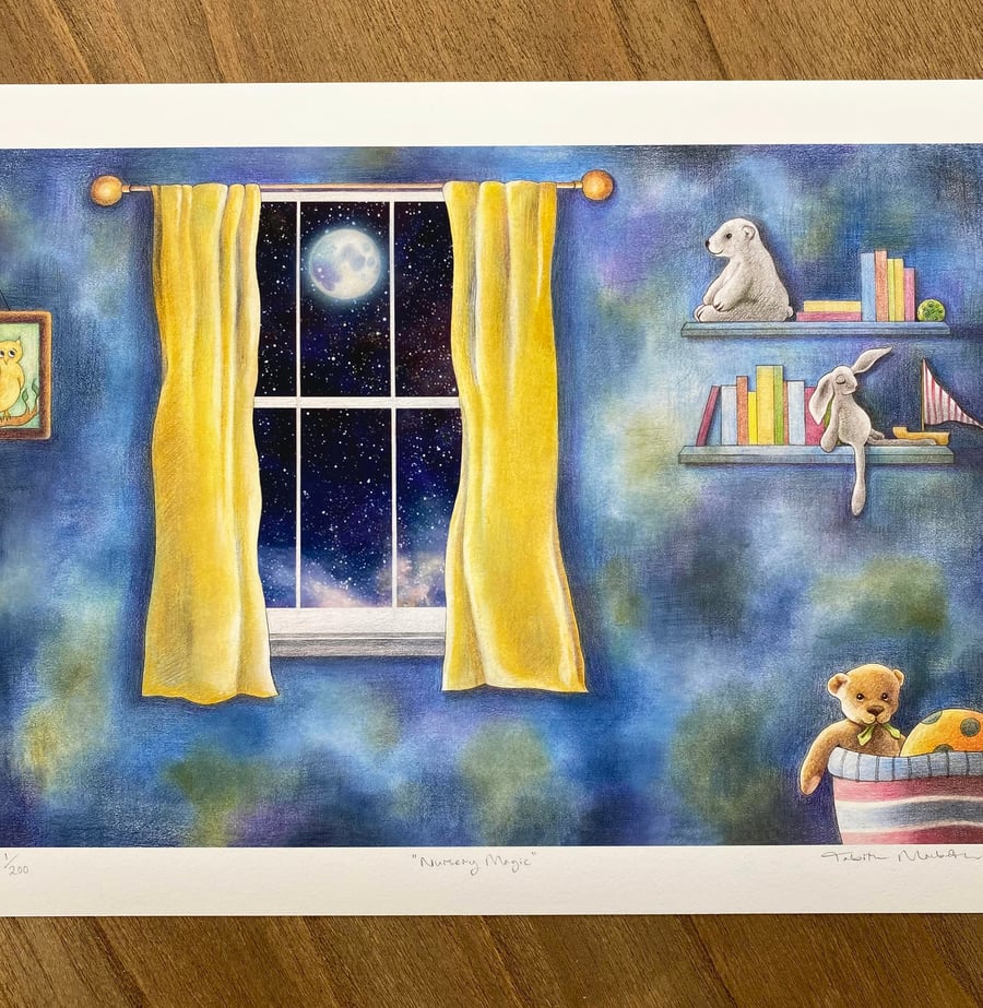 Nursery rhyme Art print - Twinkle Twinkle little Star, art for child