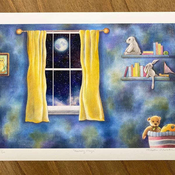 Nursery rhyme Art print - Twinkle Twinkle little Star, art for child
