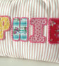 Personalised custom made appliqué letters name cushion - Image 3