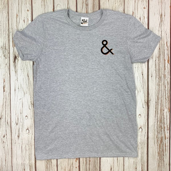 Male ampersand pocket design T-Shirt. Men's alphabet tee. 'Branson' Font