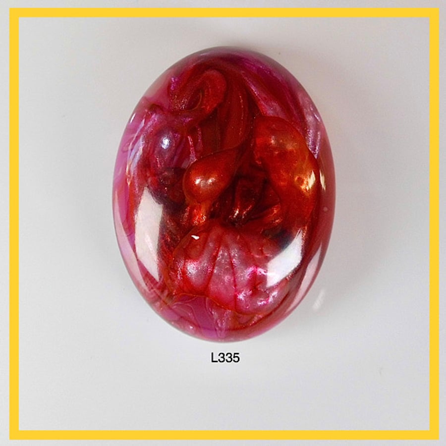 Large Flame Cabochon, hand made, Unique, Resin Jewelry - L335