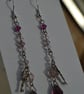 Steampunk earrings keys and crystals - Image 2