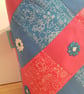 Tote Bag, Hot Pink and Blue with Lace Flowers - Image 2
