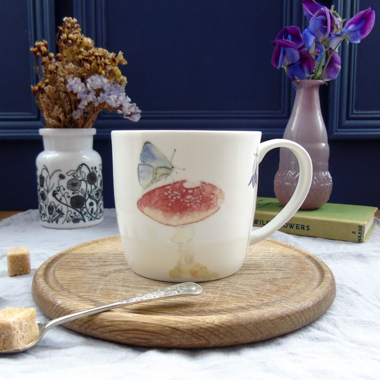 Fine Bone China Autumn Mushroom Mug