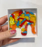Fused glass Elmer elephant  hanging 