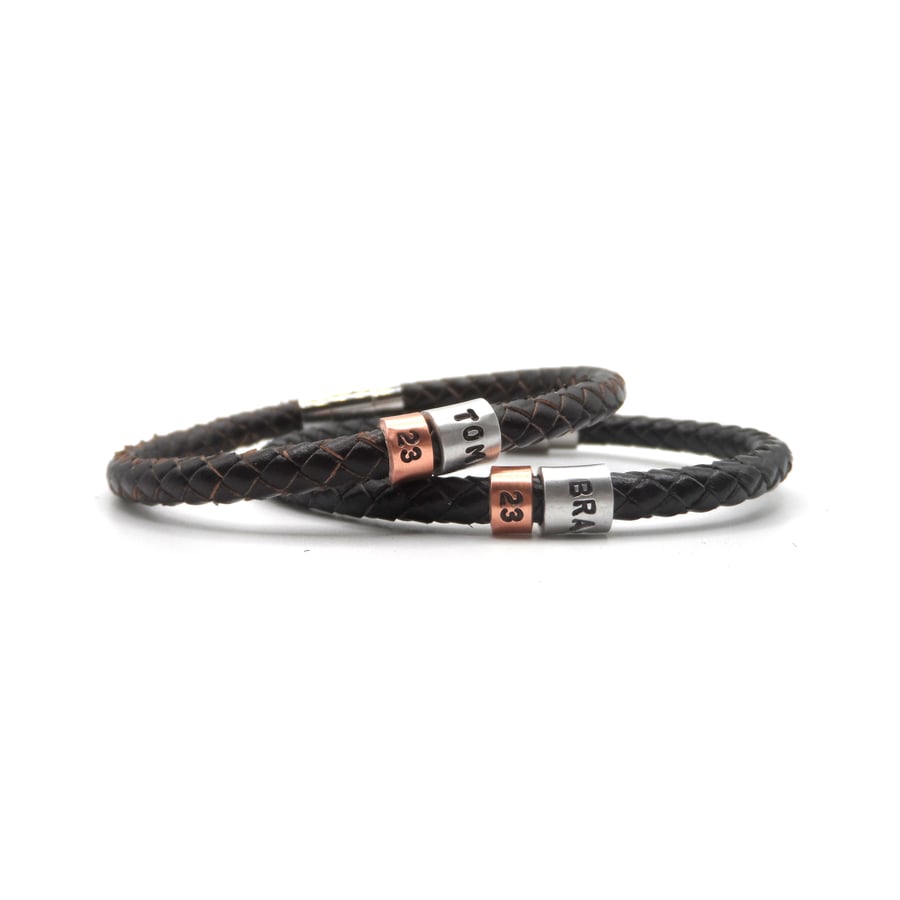 23rd Birthday Personalised Leather Bracelet – Gift Boxed - Free Delivery