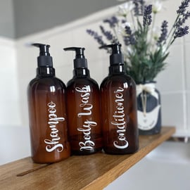 SHAMPOO, CONDITIONER and BODYWASH - bottle decal labels stickers (Type 3)