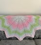 Grey, Green and Pink Baby Blanket, New Baby Gift, Crocheted Baby Blanket - Image 1