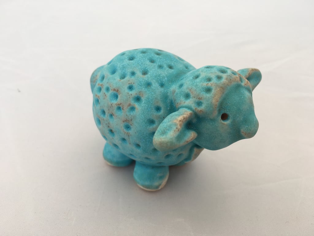 Clay animal,  ceramic sheep, one off piece of art, ceramic gift