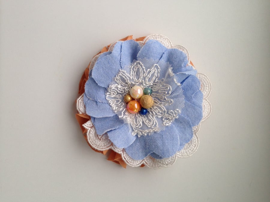 Fabric and lace corsage