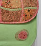 Big corduroy handbag with golden, pink and brown abstract pattern  - Image 3
