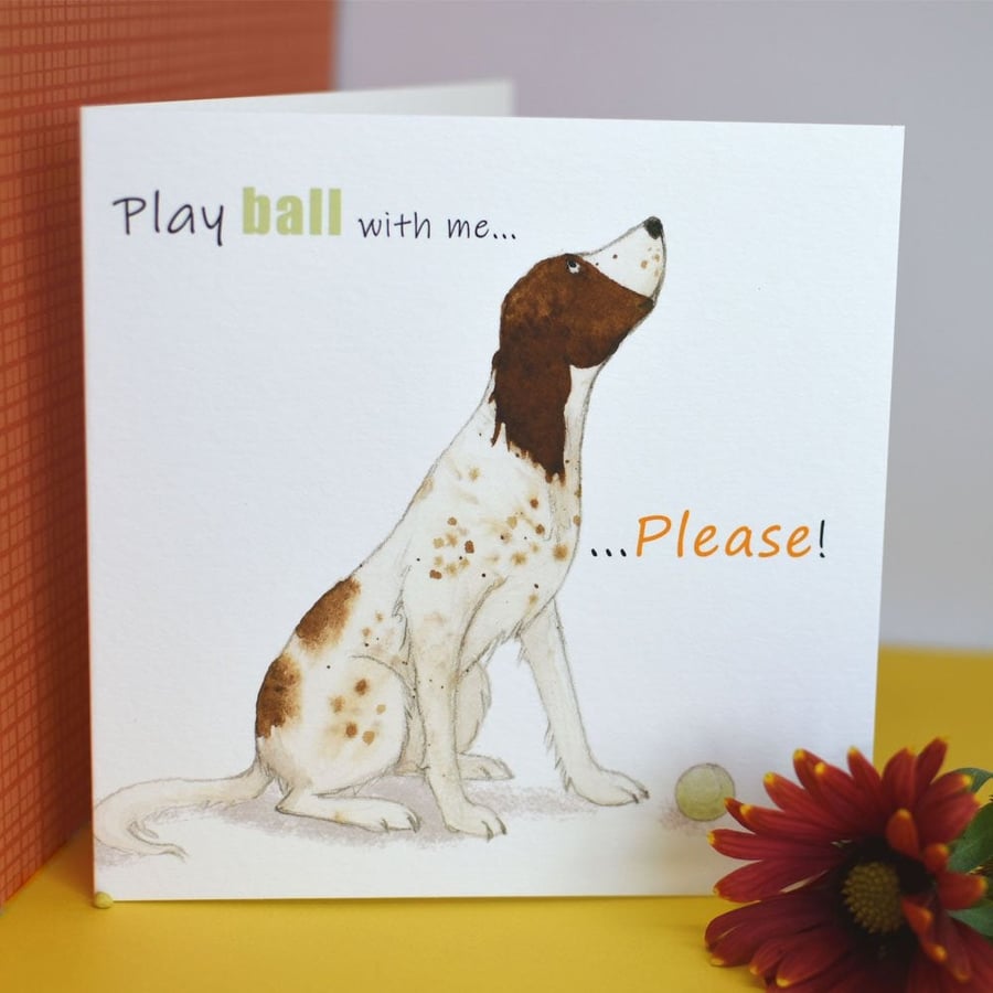 Dog Greetings Card, Birthday, Retirement, Thinking of You, Springer Spaniel, Han