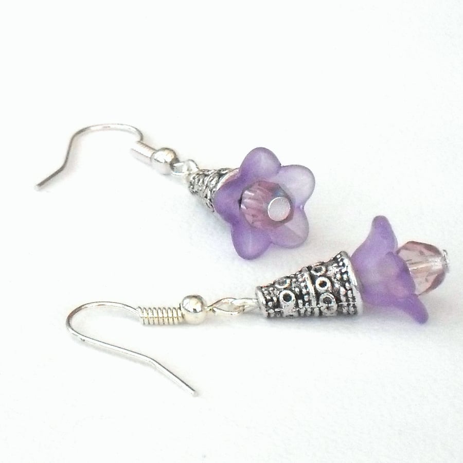  Purple flower earrings 