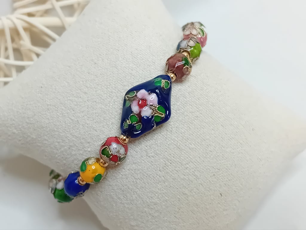 Cloisonne Bead Bracelet