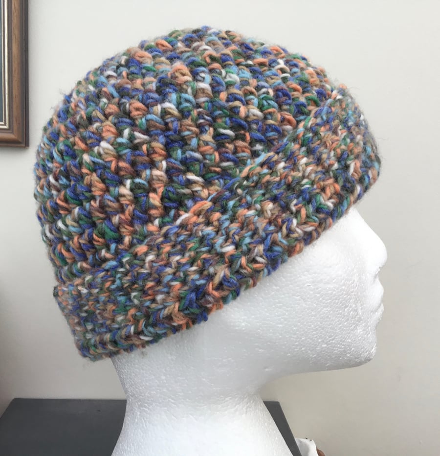 Connemara Tweed! Crocheted Chunky Beanie or Slouchy Hat.