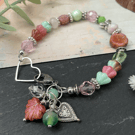 Delicate glass beaded artisan handcrafted boho bracelet