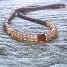 Grey and amber necklace