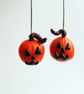 Sterling Silver Pumpkin Drop Earrings - Image 1