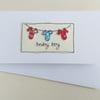 Personalised Embroidered Vests New Baby Card