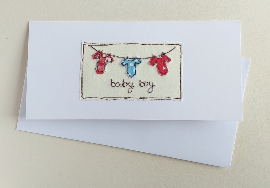 Personalised Embroidered Vests New Baby Card