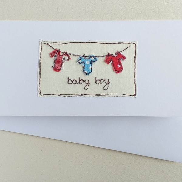Personalised Embroidered Vests New Baby Card