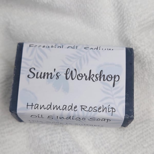 Handmade Rosehip Oil & Indigo Soap