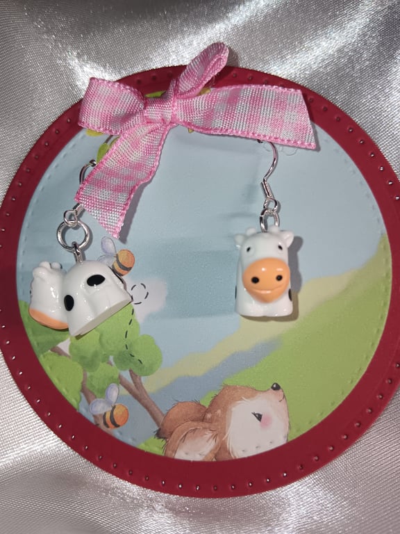 Two pairs of cute acrylic earings with fish hook fittings 