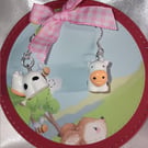 Two pairs of cute acrylic earings with fish hook fittings 