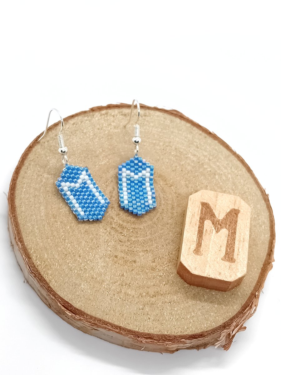 Ehwaz viking rune beaded earrings
