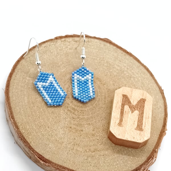 Ehwaz viking rune beaded earrings