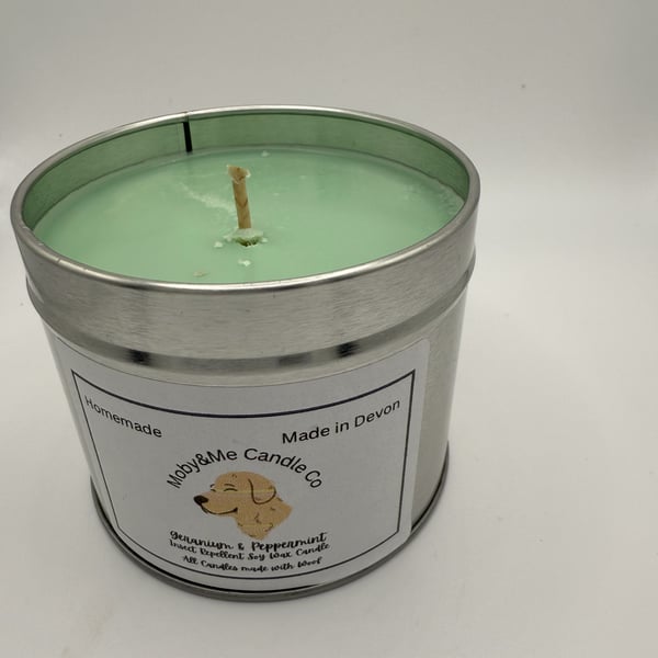 Large Geranium & Peppermint Insect Repellent Candle