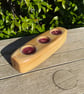 Handmade Pine Wood Candle Holder with Glass Liners - Image 4