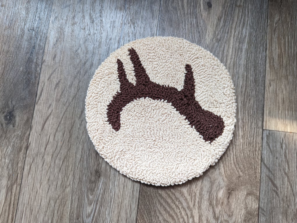 Large Deer Antler Mug Rug or Decoration 