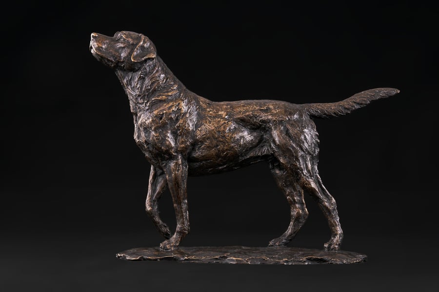 Foundry Bronze Standing Labrador Statue Small Bronze Metal Sculpture